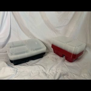 Two sets of meal prep containers